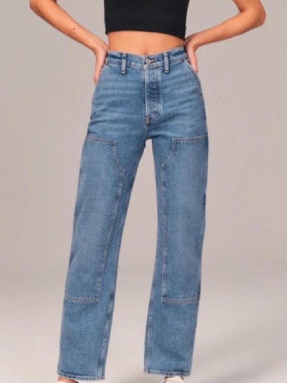 Abercrombie & Fitch Dad High Rise Jeans  Carpenter Double Knee 27